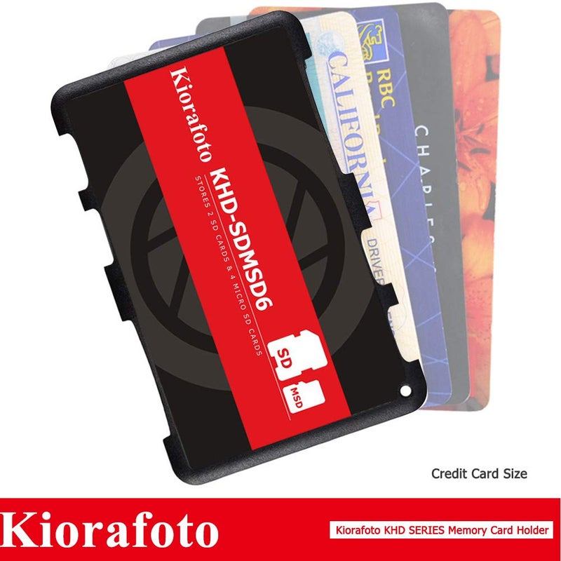 Kiorafoto KHD-SDMSD6 Easy Carry 4+2 Slots Slim Credit Card Size Lightweight Portable SD TF MSD Memory Card Case Storage Keeper Holder for 4 SD SDHC SDXC + 2 TF MSD Microsd Microsdhc Microsdxc Cards - Image 5